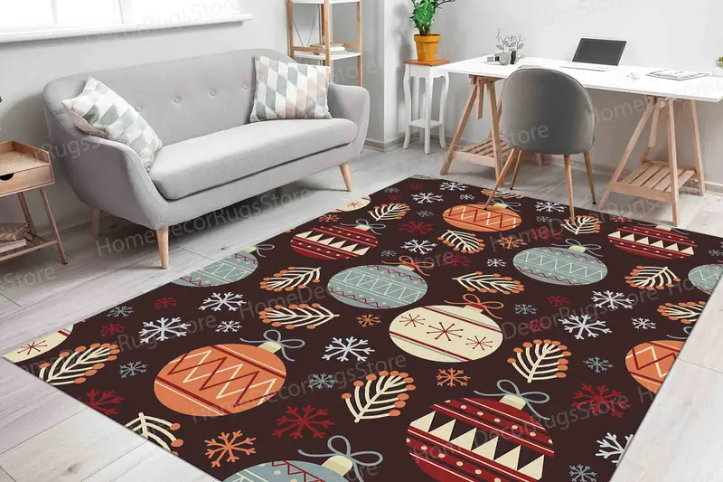 エレガントなプリントラグ：クリスマスの装飾にトレンディなクリスマスノエルギフト
