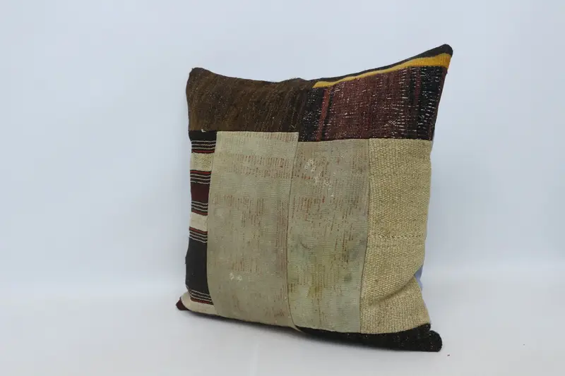 Pillow Cover, Vintage Kilim Pillow, Pillow for Couch, 28x28 Beige Pillow, Turkish Pillow, Accent Pillow Cover, Hippie Throw Cushion - 4