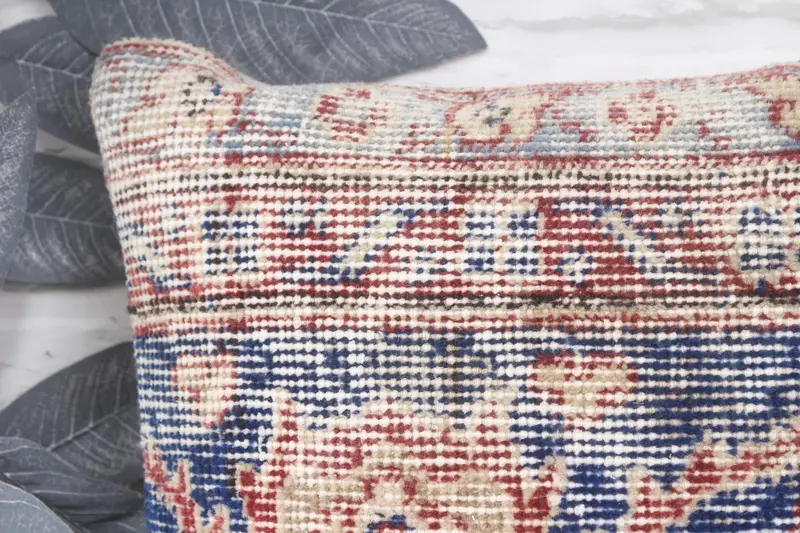 Natural Cushion, Handmade Kilim Cushion, Ethnical Kilim Rug Pillow, 14x14 Blue Pillow, Ethnic Pillow Cover, Gift Pillow, Pillow Case - 2