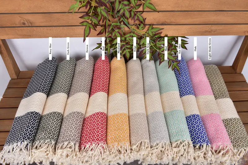 Bachelorette Gifts, Bridal Shower Favors, 70x40 Cotton Geometric Towel, Turkish Beach Towel Personalized, Personalized Turkish Towel, Custom Gifts - 2