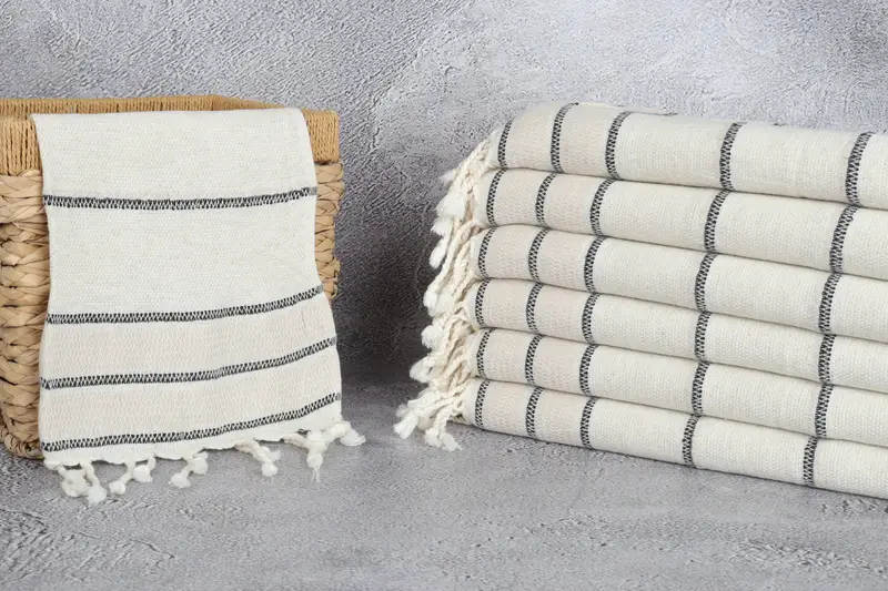 Personalized Bridesmaid Gift, Turkish Tea Towel, Personalized Dish Towel, Bachelor Towel, Turkish Towel Hand Towel, 40x20 Linen Striped Towel - 3