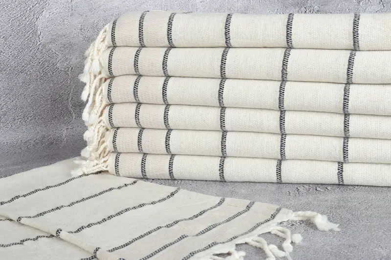 Personalized Bridesmaid Gift, Turkish Tea Towel, Personalized Dish Towel, Bachelor Towel, Turkish Towel Hand Towel, 40x20 Linen Striped Towel - 2