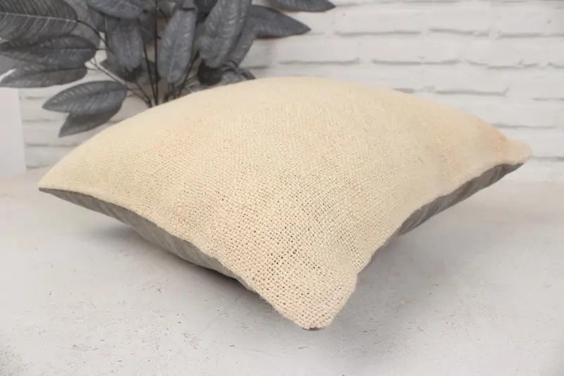 Vintage Pillow, Bed Cushion Case, 16x16 Beige Pillow Cover, Vintage Kilim Pillow, Living Room Throw Cushion, Kilim Pillow, Cushion Cover - 6