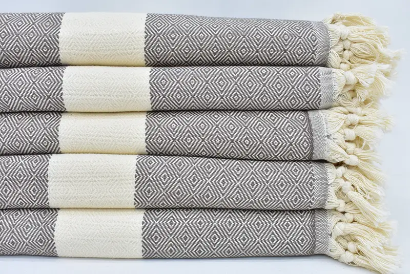 Monogram Blanket Handmade Organic Cotton Paisley Throw, 91x79 Inches