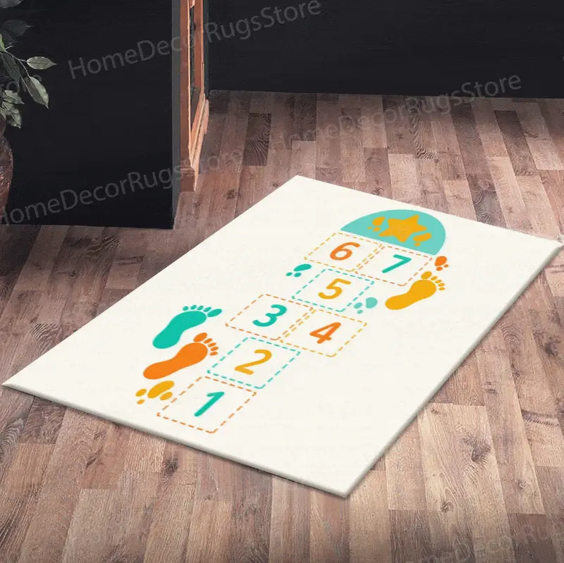 カスタムプリントラグ：カラフルでパーソナライズされた子供部屋の装飾