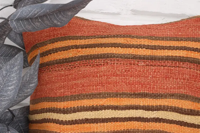 Cushion Case, Wool Kilim Pillow Pillow Case, 18x18 Red Pillow Case, Throw Kilim Pillow, Kilim Pillow, Kilim Cushion Sham, Cotton Pillow - 2