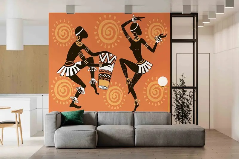 African Dancers Wall Poster, African Woman Wall Poster, Abstract Wall Poster, African Man Paper Art, Custom Wall Paper, 3D Wall Paper, - 8