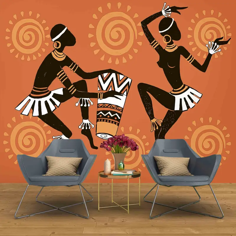 African Dancers Wall Poster, African Woman Wall Poster, Abstract Wall Poster, African Man Paper Art, Custom Wall Paper, 3D Wall Paper, - 3