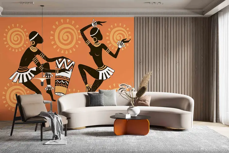 African Dancers Wall Poster, African Woman Wall Poster, Abstract Wall Poster, African Man Paper Art, Custom Wall Paper, 3D Wall Paper, - 9