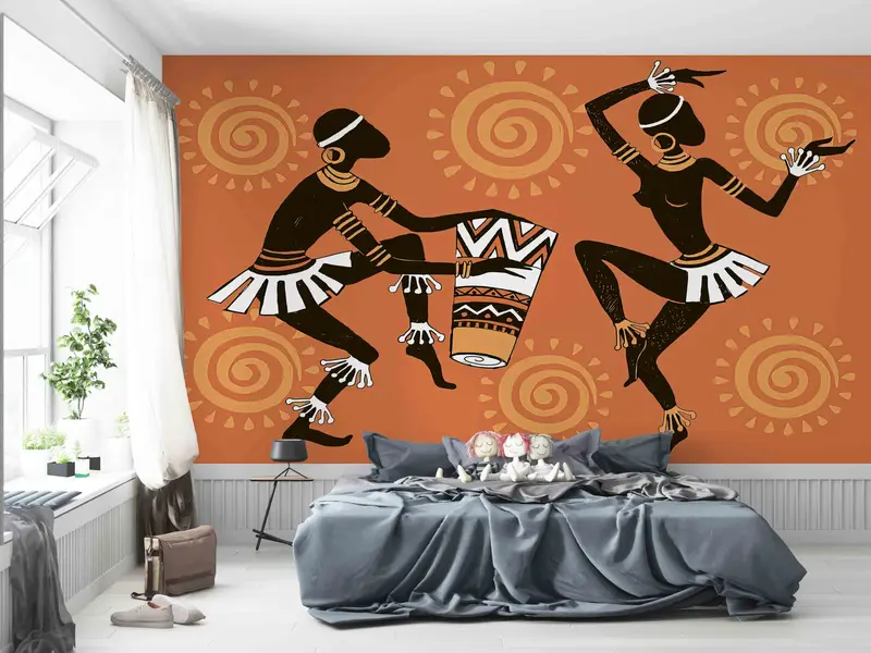 African Dancers Wall Poster, African Woman Wall Poster, Abstract Wall Poster, African Man Paper Art, Custom Wall Paper, 3D Wall Paper, - 4