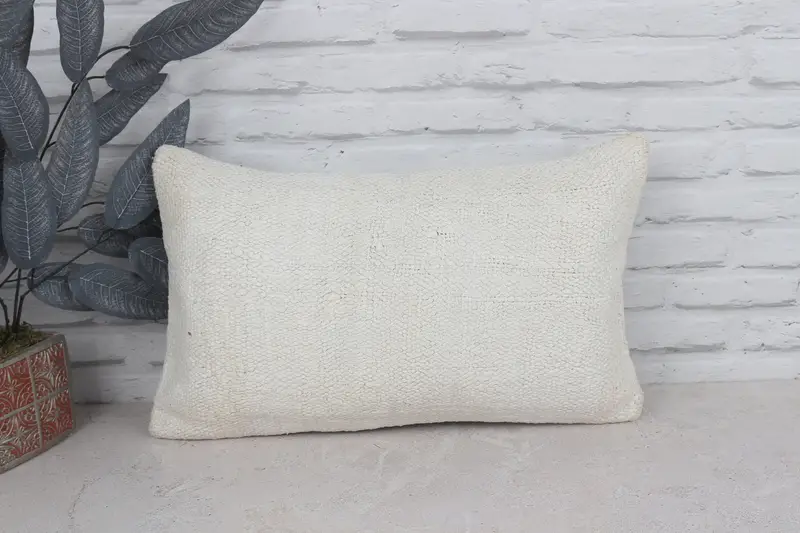 Kilim Pillow Cover, 12x20 White Pillow Case, Gift Pillow, Ethnic Throw Cushion, Accent Pillow Case, Pillow Case, Throw Kilim Pillow - 1