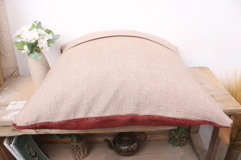 18x18 Red Cushion, Pillow Cover, Boho Pillow Sham Cover, Vintage Kilim Throw Pillow, Antique Pillows, Vintage Kilim Pillow Cushion - 7