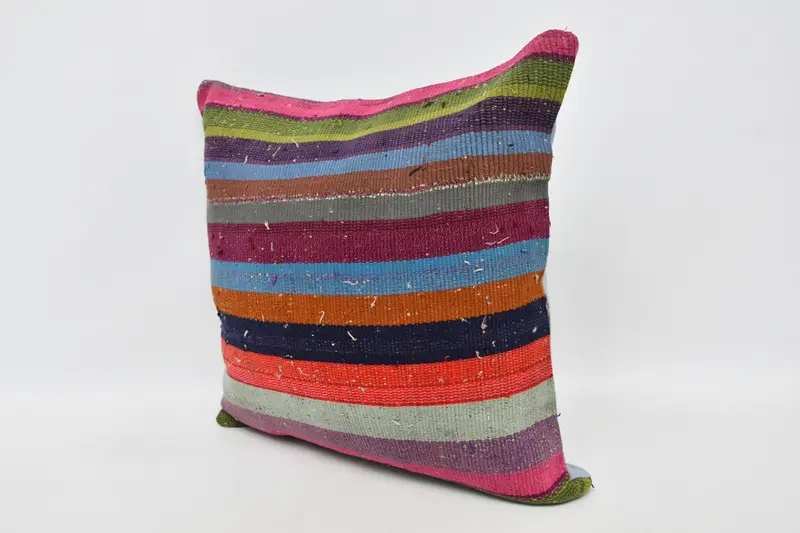 Vintage Kilim Throw Pillow, Pillow Case, 20x20 Red Cushion Case, Seat Pillow, Pillow for Sofa, Kilim Pillow, Traditional Cushion - 4