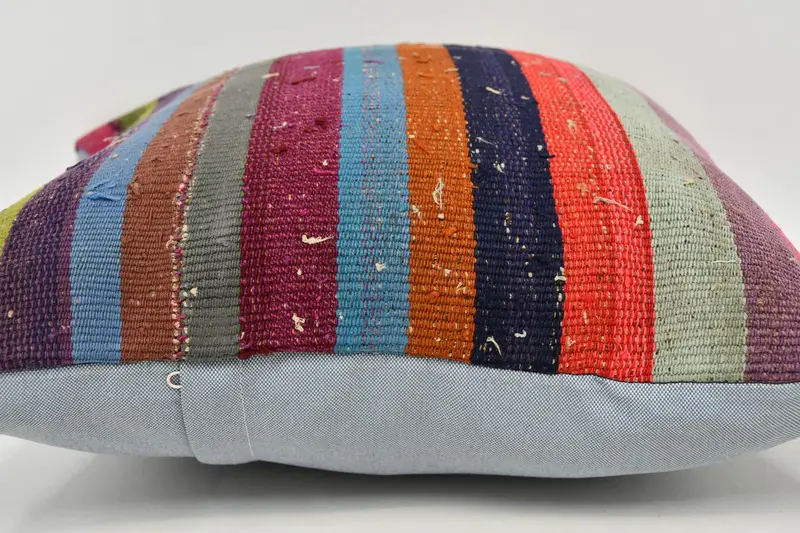 Vintage Kilim Throw Pillow, Pillow Case, 20x20 Red Cushion Case, Seat Pillow, Pillow for Sofa, Kilim Pillow, Traditional Cushion - 6