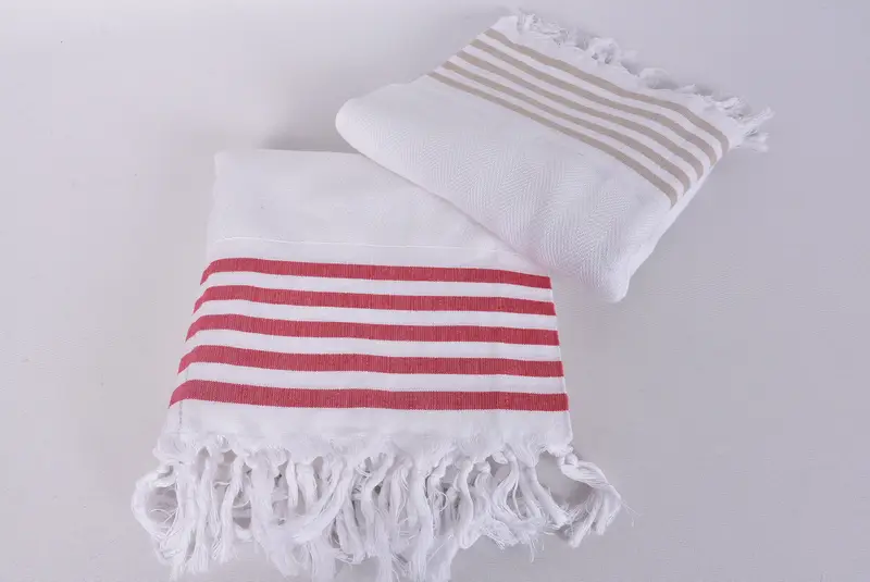 Toalla a rayas de algodón 70x40, toalla sin arena, toalla de baño turca tejida a mano, toalla delgada, regalos de despedida de soltera, regalos para él, Peshtemal resistente a la arena - 6