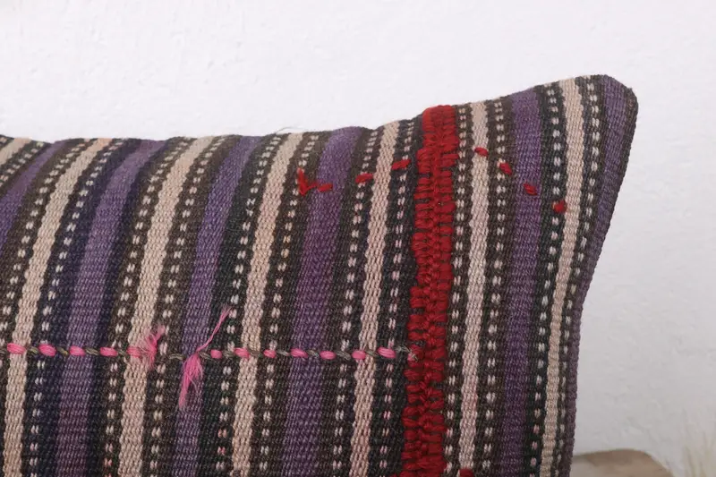 Armchair Cushion, Antique Pillows, 12x24 Blue Cushion Cover, Pillow Case, Nomadic Pillow Cover, Pillow for Sofa, Boho Pillow Sham Cover - 5