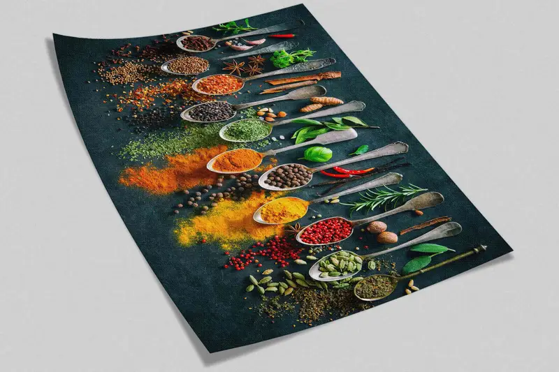 Kitchen Wall Decor, Stick On Wallpaper Art Deco, Modern Wall Print, Food Wall Decals, Spices Kitchen Wall Decor, Custom Wall Paper, - 8