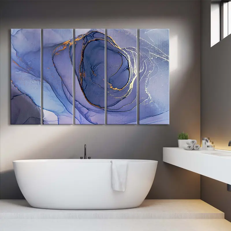 Marble Canvas Decor, Blue Abstract Art, Marble Canvas Print, Abstract Wall Decor, Canvas Painting,Blue Marble Wall Art, Abstract Marble Art, - 2