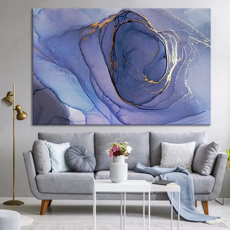 Marble Canvas Decor, Blue Abstract Art, Marble Canvas Print, Abstract Wall Decor, Canvas Painting,Blue Marble Wall Art, Abstract Marble Art, - 8