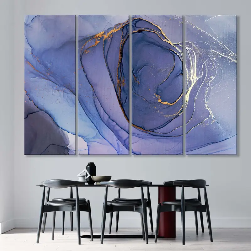 Marble Canvas Decor, Blue Abstract Art, Marble Canvas Print, Abstract Wall Decor, Canvas Painting,Blue Marble Wall Art, Abstract Marble Art, - 1