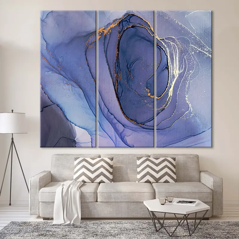 Marble Canvas Decor, Blue Abstract Art, Marble Canvas Print, Abstract Wall Decor, Canvas Painting,Blue Marble Wall Art, Abstract Marble Art, - 9
