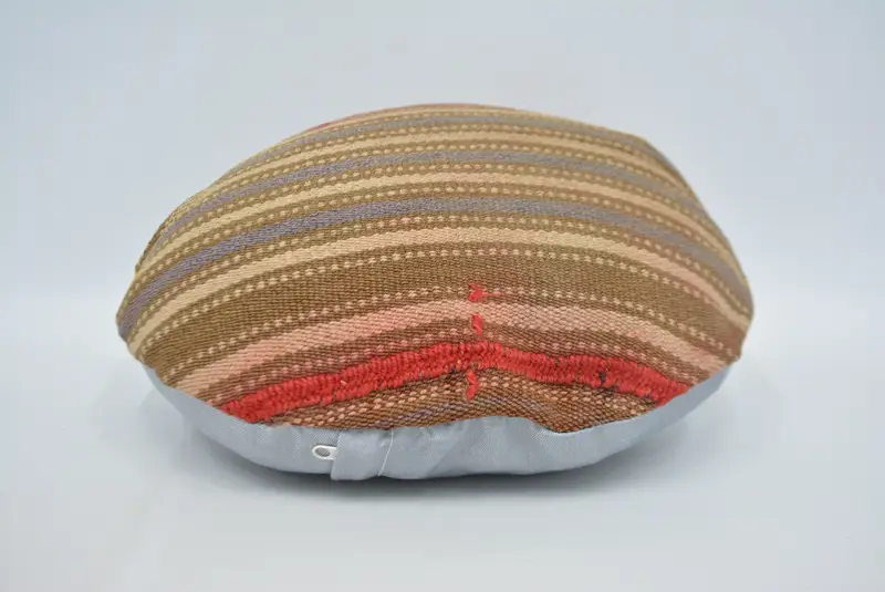 Throw Kilim Pillow, Pillow Sham, 16x16 Brown Cushion Case, Turkish Kilim Pillow, Decorative Throw Cushion Cover, Boho Pillow - 6