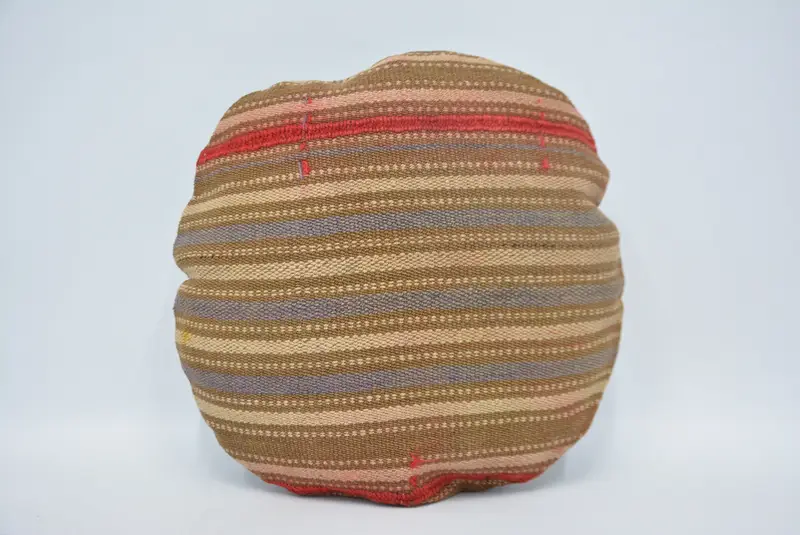 Throw Kilim Pillow, Pillow Sham, 16x16 Brown Cushion Case, Turkish Kilim Pillow, Decorative Throw Cushion Cover, Boho Pillow - 1