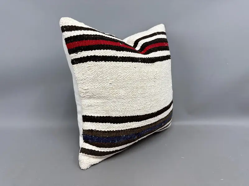 Pillow, Kilim Rug Pillow Case, Pillow for Sofa, 18x18 White Pillow Case, Throw Kilim Pillow, Personalized Gift Pillow Pillow, Handmade Kilim Cushion - 2