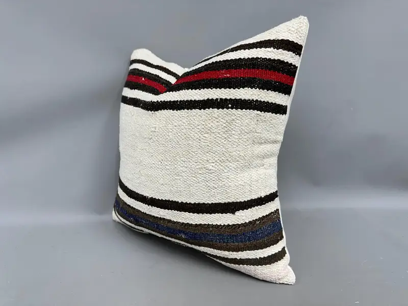 Pillow, Kilim Rug Pillow Case, Pillow for Sofa, 18x18 White Pillow Case, Throw Kilim Pillow, Personalized Gift Pillow Pillow, Handmade Kilim Cushion - 3