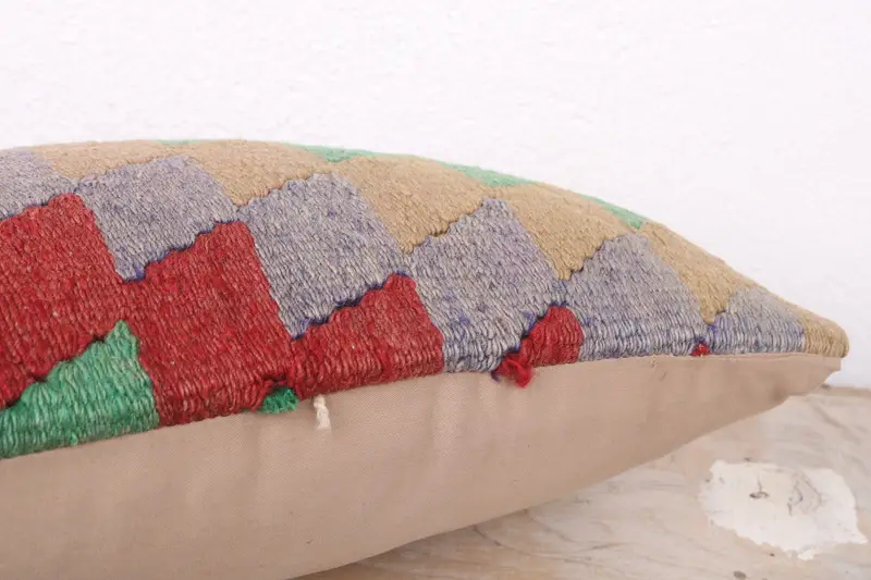 Throw Kilim Pillow, 8x16 Red Pillow Case, Kilim Cushion Sham, Comfy Throw Pillow, Bed Cushion Cover, Pillow Cover, Interior Designer Pillow - 6