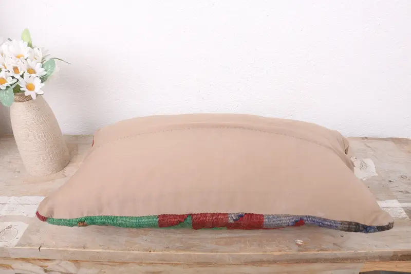 Throw Kilim Pillow, 8x16 Red Pillow Case, Kilim Cushion Sham, Comfy Throw Pillow, Bed Cushion Cover, Pillow Cover, Interior Designer Pillow - 7