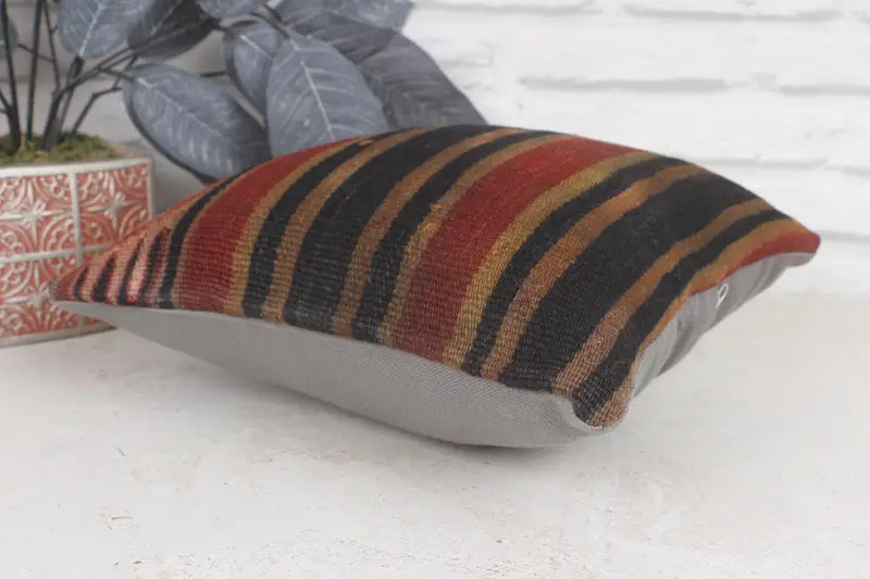 Pillow for Sofa, Vintage Kilim Pillow, Handmade Throw Cushion Case, 12x12 Red Pillow, Muted Cushion, Gift Pillow, Pillow - 6