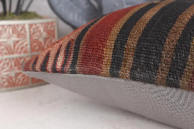 Pillow for Sofa, Vintage Kilim Pillow, Handmade Throw Cushion Case, 12x12 Red Pillow, Muted Cushion, Gift Pillow, Pillow - 7