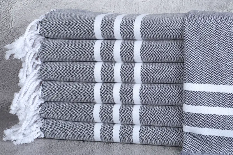 40x20 Cotton Striped Towel, Personalized Dish Towel, Gym Towel, Guest Towel, Gifts For Him, Grandma Gift, Wedding Favors, Personalized Kitchen Towel - 1