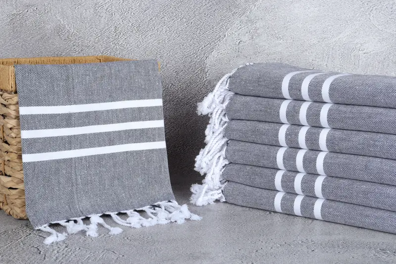 40x20 Cotton Striped Towel, Personalized Dish Towel, Gym Towel, Guest Towel, Gifts For Him, Grandma Gift, Wedding Favors, Personalized Kitchen Towel - 3