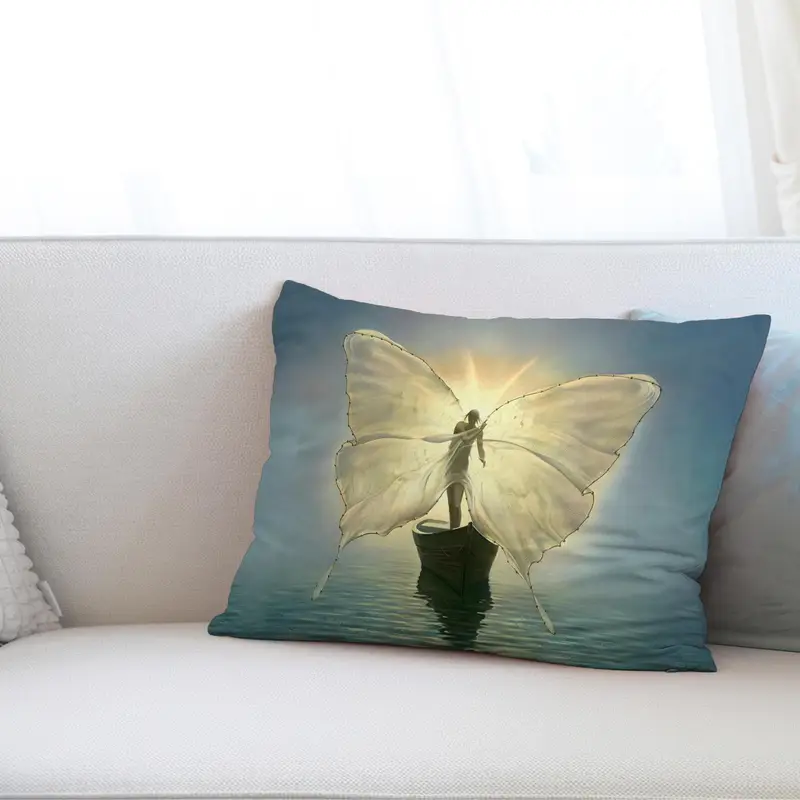Bedrucktes Kissen „Butterfly Dreams“: Skurriler Wohndekor-Akzent