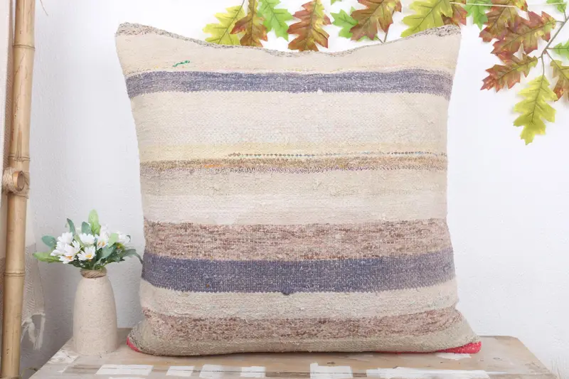 Pattern Throw Cushion, Antique Pillows, Natural Pillow, 24x24 White Pillow Sham, Turkish Pillow, Pillow Sham, Interior Designer Pillow - 2