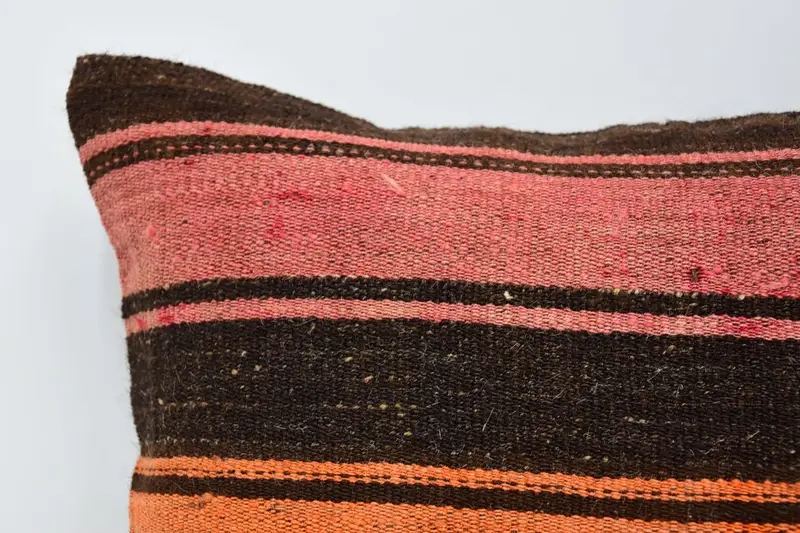 Vintage Kilim Pillow Cushion, Kilim Pillow, Cushion Cover, Pillow for Couch, Ethnic Pillow Case, 16x16 Brown Cushion Cover, Boho Pillow - 2