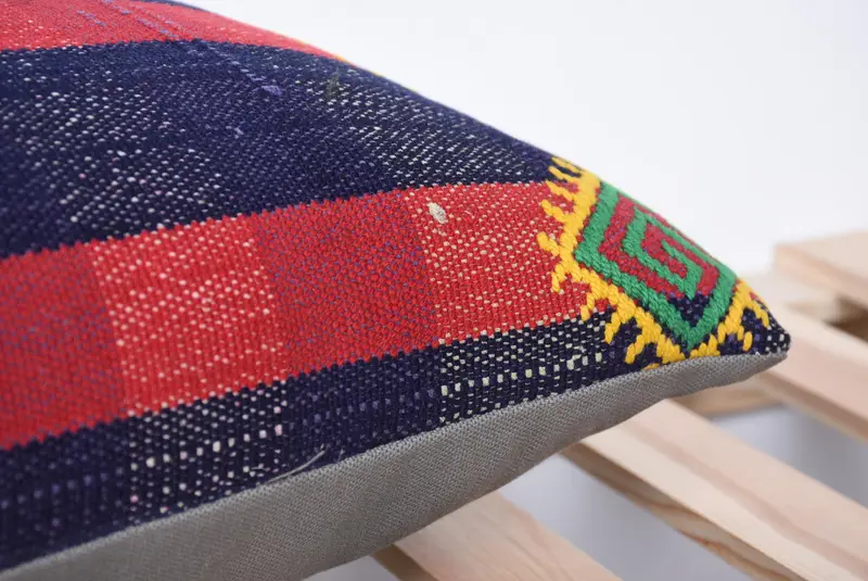 Vintage Pillow Case, Home Decor Pillow, Vintage Kilim Throw Pillow, Pillow Case, Bench Pillow Sham, 12x24 Red Pillow Case, Turkish Kilim Pillow - 7