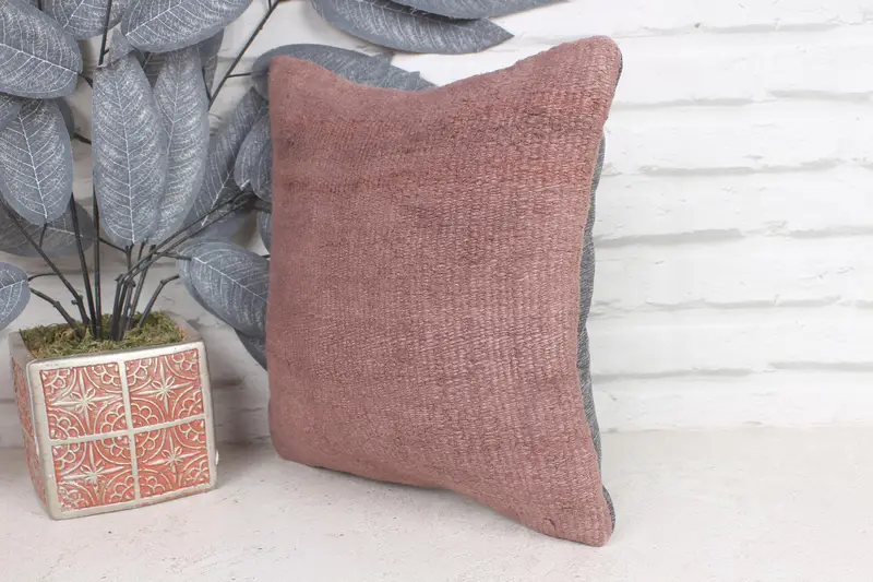 Crochet Pattern Pillow, Bolster Throw Cushion, Pillow Case, Interior Designer Pillow, 12x12 Purple Pillow Case, Home Decor Pillow, Boho Pillow - 3