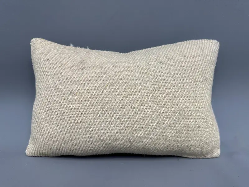 Accent Throw Pillow Case, Turkish Kilim Pillow, Vintage Kilim Pillow, 12x20 Beige Cushion Cover, Sofa Pillow, Kilim Pillow Cover, Pillow - 4