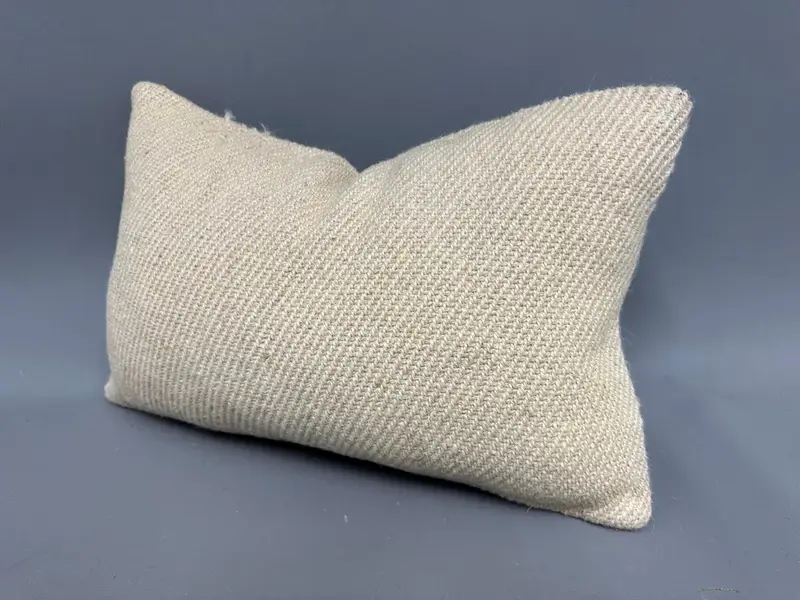 Accent Throw Pillow Case, Turkish Kilim Pillow, Vintage Kilim Pillow, 12x20 Beige Cushion Cover, Sofa Pillow, Kilim Pillow Cover, Pillow - 3