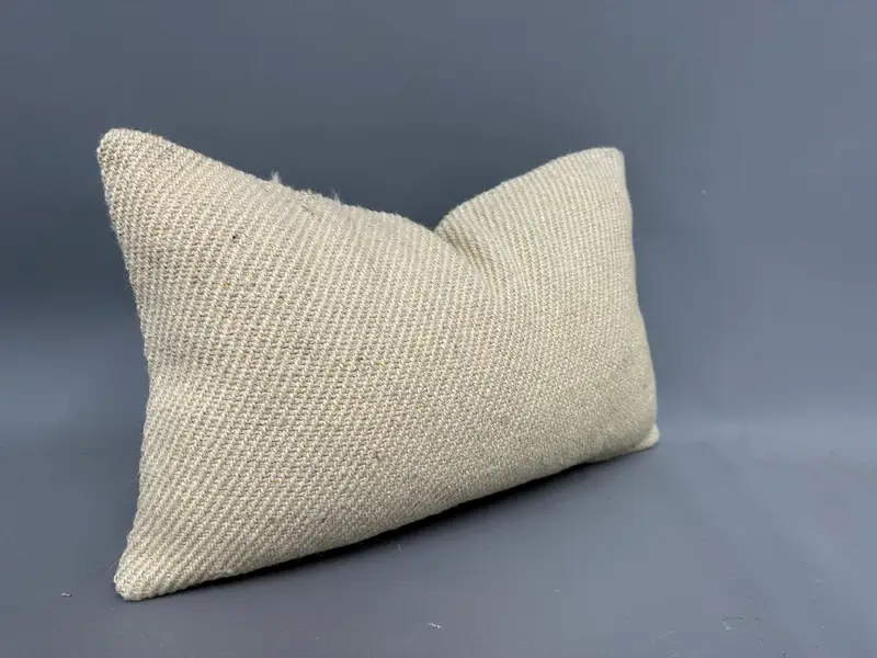 Accent Throw Pillow Case, Turkish Kilim Pillow, Vintage Kilim Pillow, 12x20 Beige Cushion Cover, Sofa Pillow, Kilim Pillow Cover, Pillow - 2