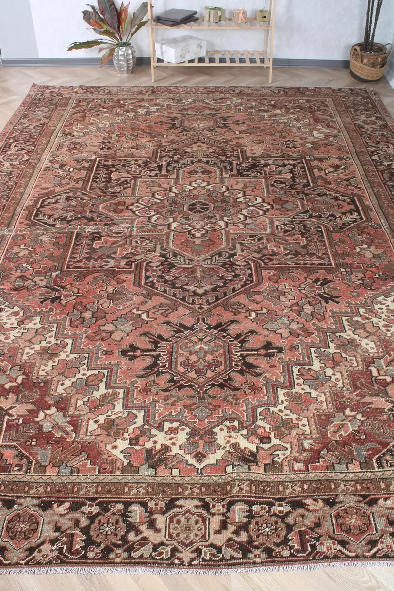 Vintage Teppich, Übergröße 9,6x12,5 ft Teppich, Oushak Roter marokkanischer Teppich - 1