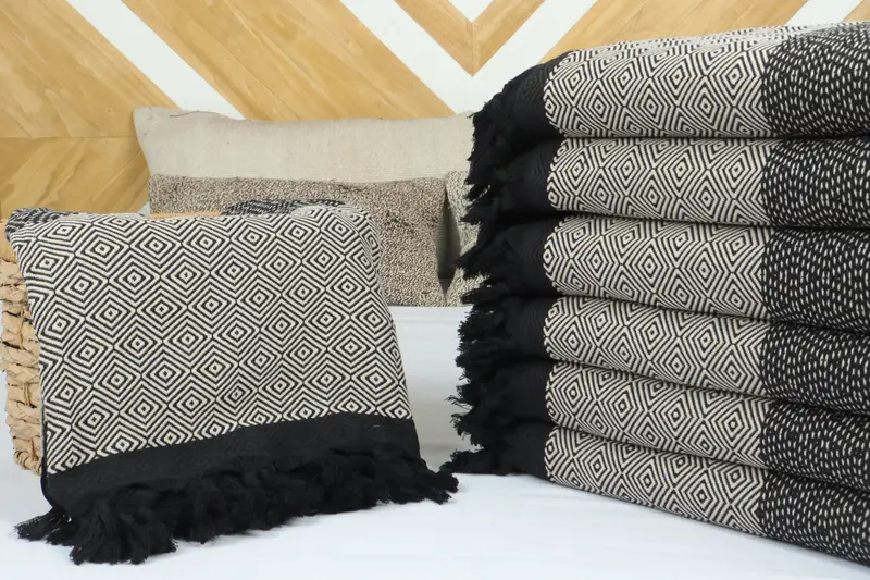 Bridal Shower Favors, Turkish Tablecloth, Wedding Favors, 100x80 Cotton Diamond Towel, Personalized Gifts, Turkish Bedcover, Boho Throw Blankets - 4