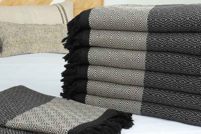 Bridal Shower Favors, Turkish Tablecloth, Wedding Favors, 100x80 Cotton Diamond Towel, Personalized Gifts, Turkish Bedcover, Boho Throw Blankets - 3