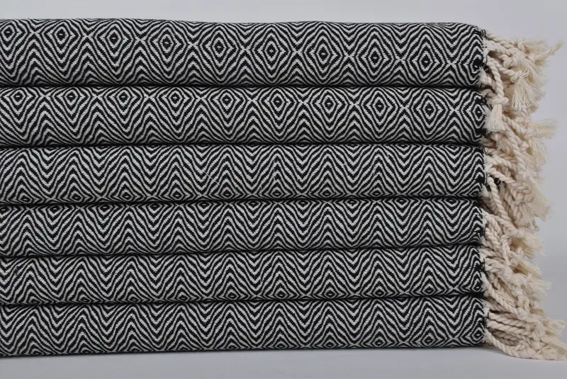 Organic towel, Turkish bath towel, Maid Of Honor Gift, Bachelorette Party Gifts, Eco-Friendly Turkish Towel, 70x40 Cotton Zigzag Diamond Towel - 2