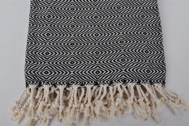 Organic towel, Turkish bath towel, Maid Of Honor Gift, Bachelorette Party Gifts, Eco-Friendly Turkish Towel, 70x40 Cotton Zigzag Diamond Towel - 3