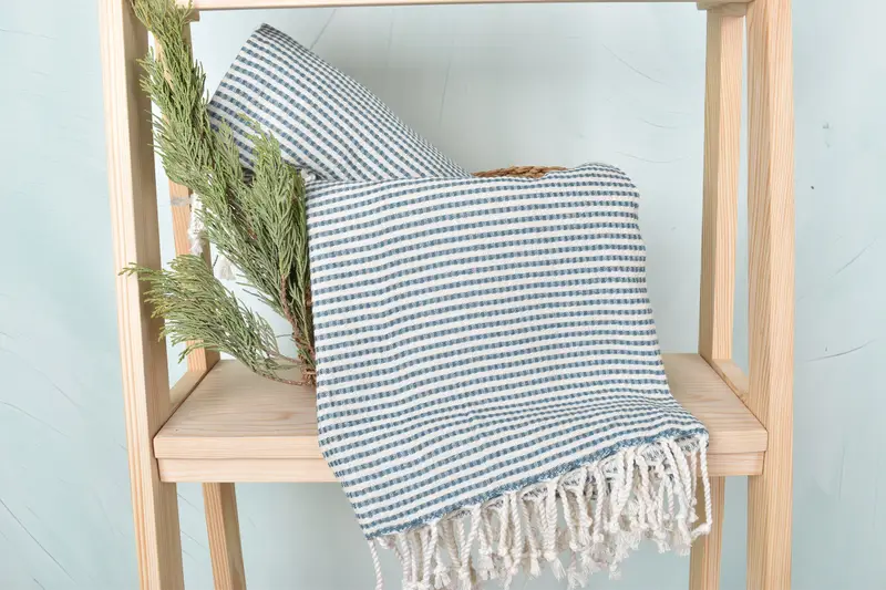Lightweight towel, 70x40 Cotton Striped Towel, Antibacterial Turkish peshtemal towel, Gift For Her, Boyfriend Christmas Gift, Custom Towel - 4