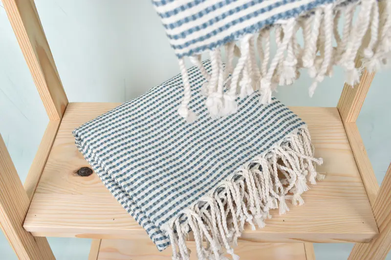Lightweight towel, 70x40 Cotton Striped Towel, Antibacterial Turkish peshtemal towel, Gift For Her, Boyfriend Christmas Gift, Custom Towel - 5